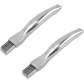 Pikkukuva 1 / 5: Set 2 ruostumattomasta teräksestä valmistettua vihannesleikkuria sipulille, valkosipulille ja sipulille