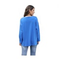Miniatyrbilde 4 av 5: Loose Drop Shoulder Sleeve V-hals solid topp L