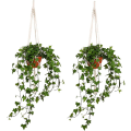 Miniatyrbild 1 av 5: Tre H växthängare Blomkrukhållare Hängande set Handgjorda rep för inomhusvardagsrum Balkongdekoration 41 tum
