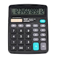 Miniatyrbillede 1 af 3: Ægte Solar Lommeregner 12 Bit Sort Storskærm Dual Power Finansielle Regnskab Desktop Computer Kontorartikler,