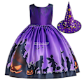 Miniatyrbilde 2 av 5: Barn Jenter Halloween Child Witch Costume Carnival Party A-3 110 (4T)