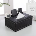 Miniatyrbild 4 av 5: Pu-läder rektangulärt cover - multifunktionell vävnadsboxhållare Fjärrkontrollbox style3