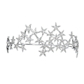 Miniatyrbild 4 av 4: Star Rhinestone hårbåge med halvcirkelformad design Justerbar Elegant Lättvikt Långvarig för Silver