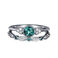 Miniatyrbilde 1 av 3: 2 stk/sett kvinner Cubic Zirconia Innlagt stablebar fingerring bryllupssmykker gave Pink US 7