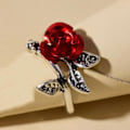 Miniatyrbilde 5 av 5: Tofarget tynn kobber forlovelsesring kvinner Rose blomst blader Ring smykker Accessaries Red