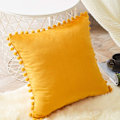 Miniatyrbild 5 av 5: Set med 2 sammetskuddar med pumps Enfärgade kuddfodral Prydnadskuddar Kuddar Sittdynor Prydnadskuddar Soffkuddar för Sof Dark yellow