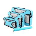 Miniatyrbild 1 av 5: Compression Packing Cubes Bag för resor Expanderbar packbox sky blue