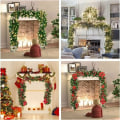 Miniatyrbilde 4 av 5: Christmas Tree Garland, innendørs utendørs juletre lys krans, med LED gull LED juletre gren krans LYC