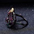 Miniatyrbillede 2 af 4: Gothic Faux Ruby Tree Branch Bee Kvinder Finger Ring Party Banket Smykker Gave US 6
