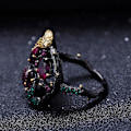 Miniatyrbillede 2 af 5: Gothic Faux Ruby Tree Branch Bee Kvinder Finger Ring Party Banket Smykker Gave US 9