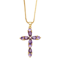 Miniatyrbilde 1 av 4: Halskjede Vintage Zircon Cross motesmykker Ac9714