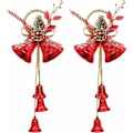 Miniatyrbillede 1 af 5: Stk Christmas Jingle Bells Dørbøjle Ornamenter Juletræspynt, Garland Bell Pendant Båndbuer DIY Tree D