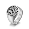 Miniatyrbilde 1 av 5: Hexagram The Seal Of The Seven Rings Rustfritt stål Solomon Seal Ring Finger Lucky Men Him Smykker Silver