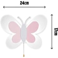 Pikkukuva 2 / 5: Butterfly-seinävalaisin LED-koristevalaisin (vaaleanpunainen + valkoinen)