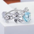 Miniatyrbilde 5 av 5: Kvinner Ring Blader Rhinestones Smykker Elegant Bright Luster Ring For Daglig Bruk US 6
