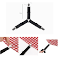 Miniatyrbillede 2 af 5: Fitted Sheet Strammer, 4 stykker Sengelagen Fastgørelseselementer Justerbar Fitted Sheet strop med metalclips til alle madrasser Sort
