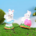 Miniatyrbillede 5 af 5: 3 X 4 stk. Kaninfigur Levende udtryk Realistisk udseende Harpiks Sød miniature kaninstatue Håndværk Landskabspynt Boligindretning