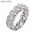Miniatyrbild 1 av 5: Mode Twisted Ring Creative Smycken Ring Cubic Zirconia Legering Finger Ring för present Silver US 9