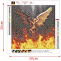 Miniatyrbillede 4 af 5: Angel and Devil Character Wings Diamond Painting on Fire, Diamond Painting Kit-30*30cm,