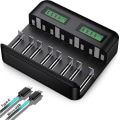 Miniatyrbild 1 av 3: Lcd universal batteriladdare - 8-platser Aa/aaa/c/d laddare