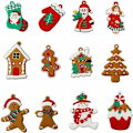 Miniatyrbillede 1 af 5: 12 Pack Gingerbread Man julepynt, juletræspynt med hul og reb, julepynt