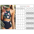 Pikkukuva 4 / 4: Naisten kukkainen set korkeavyötäröllä pehmustettu Crop Top Beach M