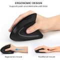 Miniatyrbild 2 av 5: 1 st Uppladdningsbar ergonomisk mus, 2,4 GHz trådlös vertikal mus vänster laddning Modell Svart