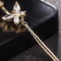 Miniatyrbilde 5 av 5: Elegante sommerfuglpiercinger Smykker Sexy navle-ring for kvinner Lang duskstang Gull Dangle Body
