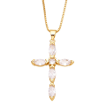 Pikkukuva 1 / 5: Kaulakoru Vintage Zircon Cross Muotikorut Ac10198 white