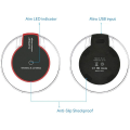 Miniatyrbillede 3 af 5: 2 stk 5W Rød Sort Mobiltelefon Universal Trådløs Oplader Mobiltelefon Rund Base,