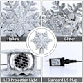 Miniatyrbilde 3 av 5: Juletre topper med magisk roterende snøfnugg projektor, 3D glitter projektor juletre topper til jul