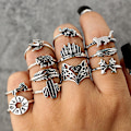 Miniatyrbilde 2 av 4: 12 stk/sett Leaf Fox Elephant Design Ringer Dame Vintage Knuckle Midi stablering