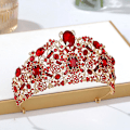 Miniatyrbilde 3 av 5: Brude Halvsirkel Krone Hodeplagg Rhinestones Innlagt Retro Hodeplagg Luksus Legering Krone Bryllup