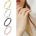 Miniatyrbilde 4 av 5: Fingerring Elegant glatt overflate minimalistisk enkel stil tynn stablering til bursdag Golden US 9