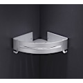 Miniatyrbillede 1 af 5: Hjørnebrusestativ, badeværelseshylde uden boring, opbevaringsstativ i aluminium (enkeltlag, blank)