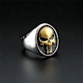 Pikkukuva 2 / 5: Muoti Skull Biker Ring Miesten Naisten Ruostumattomasta teräksestä Vintage Korut Punk Kultaisen Hopean Väri Motor Biker Skeleton Sormus Silver