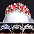 Miniatyrbillede 3 af 5: Rhinestones Crown med iøjnefaldende design Udsøgt pandebåndsdragt til kvinder Gold