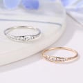 Miniatyrbillede 3 af 4: Kvinder Mænd Legering Plating Zircon Indlagt Finger Ring Party Smykker Tilbehør Gave Silver Us9