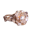Miniatyrbillede 1 af 5: Kvinder Ring Rose Rhinestones Smykker Letvægts Mode Udseende Finger Ring til bryllup Rose Gold US 8