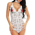 Pikkukuva 3 / 5: Naisten pitsinen body Sexy Lingerie Alusvaatteet White L