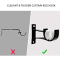 Pikkukuva 5 / 5: Set 4 Heavy Duty koristeellinen verhotangon kiinnike 1"-1,25" verhotangot, musta，
