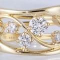 Miniatyrbillede 3 af 5: Kvinder fingerring anti anløben hul bølget linje geometrisk cubic zirconia ring til forlovelse US 9