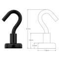 Miniatyrbillede 2 af 5: Stærke magnetkroge Heavy Duty 12lb til krydstogtkabiner Køkken Køleskab Grillværktøj Nøglemetal Neodymmagneter Bøjle Sort 12 Pack