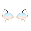 Pikkukuva 2 / 3: Reunuksettomat aurinkolasit Personality Lightning Cloud -aurinkolasit naisten juhliin (C5 Gold Frame Blue Pink Gradient),