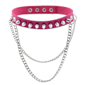 Miniatyrbillede 1 af 5: Spike Choker Halskæde Goth Collar Chain Punk Choker Kvinder Mænd Sort Læder Chocker Cool Gothic smykker rose red