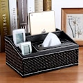 Miniatyrbild 4 av 5: Multifunktionell läder Tissue Box Soffbord Desktop Fjärrkontroll Förvaringsbox style3