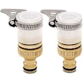 Miniatyrbillede 1 af 5: Universal badehane til haveslangeadapter, 1/2 tommer og 3/4 tommer 2-i-1 hun-til-åbningsadapter