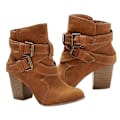 Miniatyrbillede 1 af 2: Kvinder spænde ankelstøvler Mid Block Heel Booties Sko Brown 41