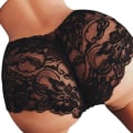 Miniatyrbilde 1 av 2: Dame Sexy Sheer Lace Briefs Knickers Comfy Truser Black L