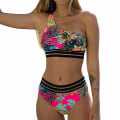 Miniatyrbild 1 av 5: Print Badkläder Vadderat Bikini Set Beach Rose Red XL